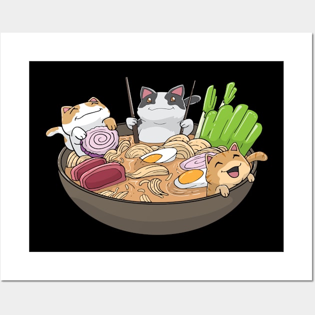 Ramen Cats Kawaii Wall Art by KAWAIITEE